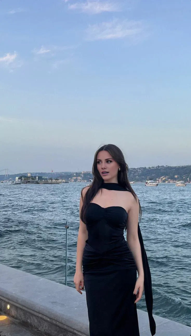 Buyishang Sexy Mermaid Sweetheart Satin Black Long Prom Dresses Party Dress